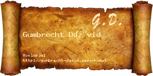 Gumbrecht Dávid névjegykártya